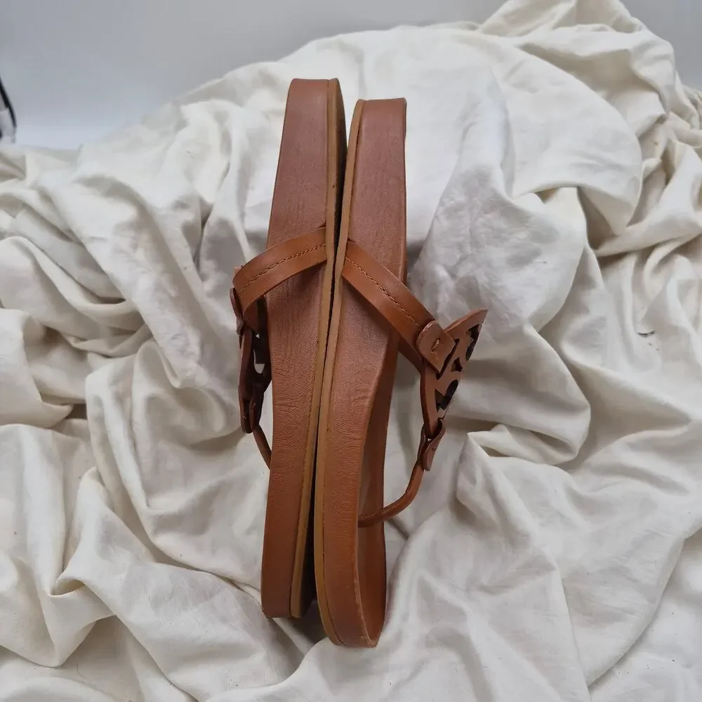 TORY BURCH MILLER CLOUD LEATHER SANDAL TAN SZ 10.5